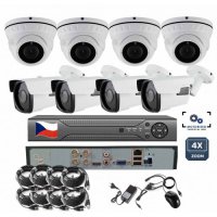 8CH 8MPx AHD kamerový set - 4K CCTV - DVR s LAN a 4x dome+bullet, mot. ZOOM, CZ menu, P2P, HDMI, IVA, H265+ 8CH 8MPx AHD kamerový set - 4K CCTV - DVR s LAN a 4x dome+bullet, mot. ZOOM, CZ menu, P2P, HDMI, IVA, H265+