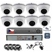 8CH 8MPx AHD kamerový set - 4K CCTV - DVR s LAN a 4x dome+bullet, mot. ZOOM, CZ menu, P2P, HDMI, IVA, H265+ 8CH 8MPx AHD kamerový set - 4K CCTV - DVR s LAN a 4x dome+bullet, mot. ZOOM, CZ menu, P2P, HDMI, IVA, H265+