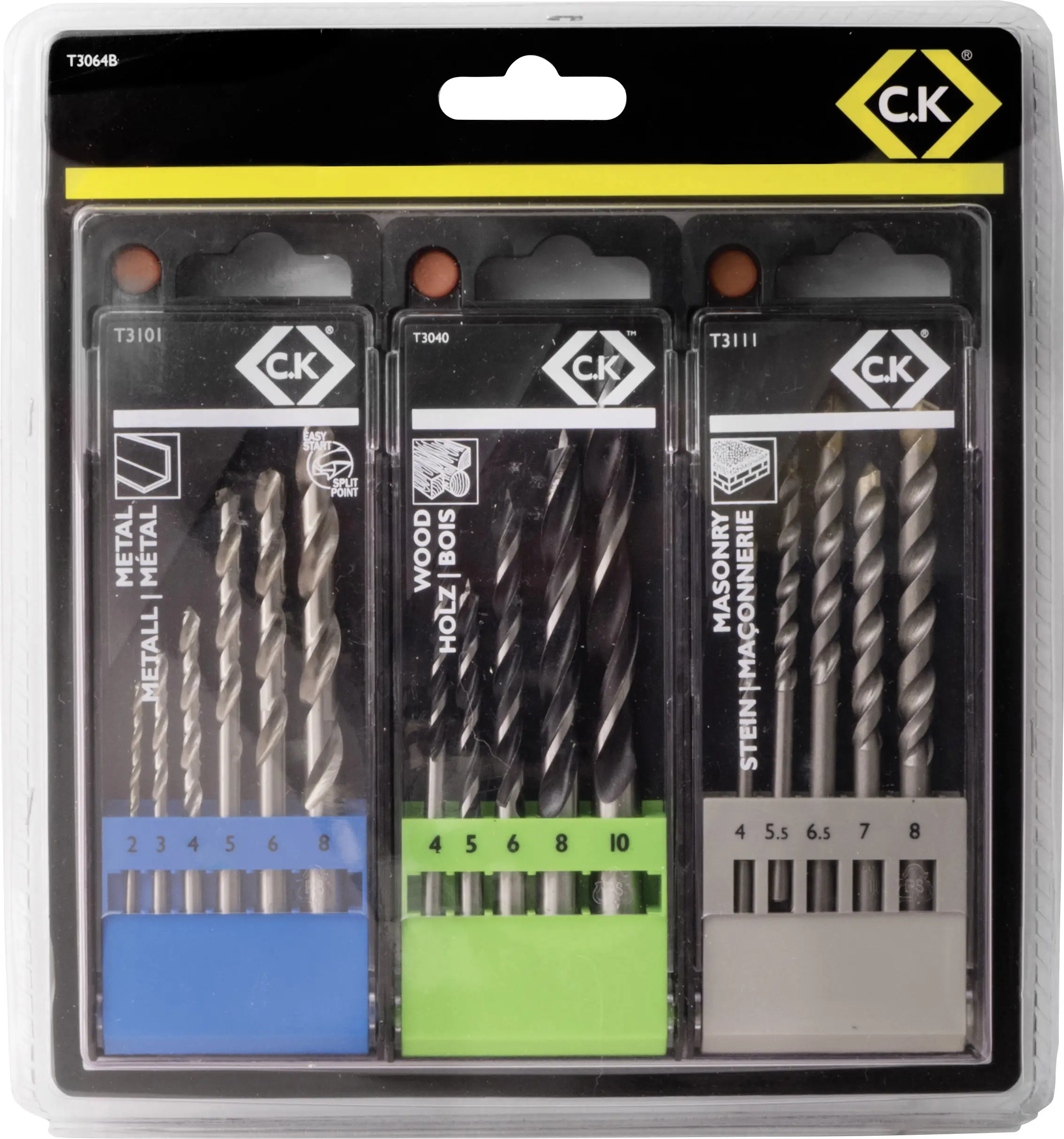 C.K T3064B 16dílná Univerzální sortiment vrtáků dřevo, kov, zdivo, kámen, beton, plast, Neželezné kovy 2 mm, 3 mm, 4 mm, 5 mm, 5.5 mm, 6 mm, 6.5 mm, 8 mm, 10 mm C.K T3064B 16dílná Univerzální sortiment vrtáků dřevo, kov, zdivo, kámen, beton, plast, Neželezné kovy 2 mm, 3 mm, 4 mm, 5 mm, 5.5 mm, 6 mm, 6.5 mm, 8 mm, 10 mm