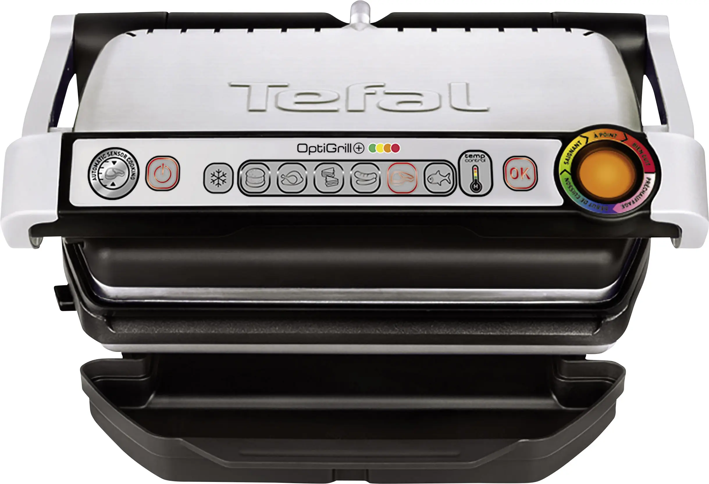 Tefal Optigrill+ elektrický gril, kontaktní gril, nerezová ocel kartáčovaná, černá