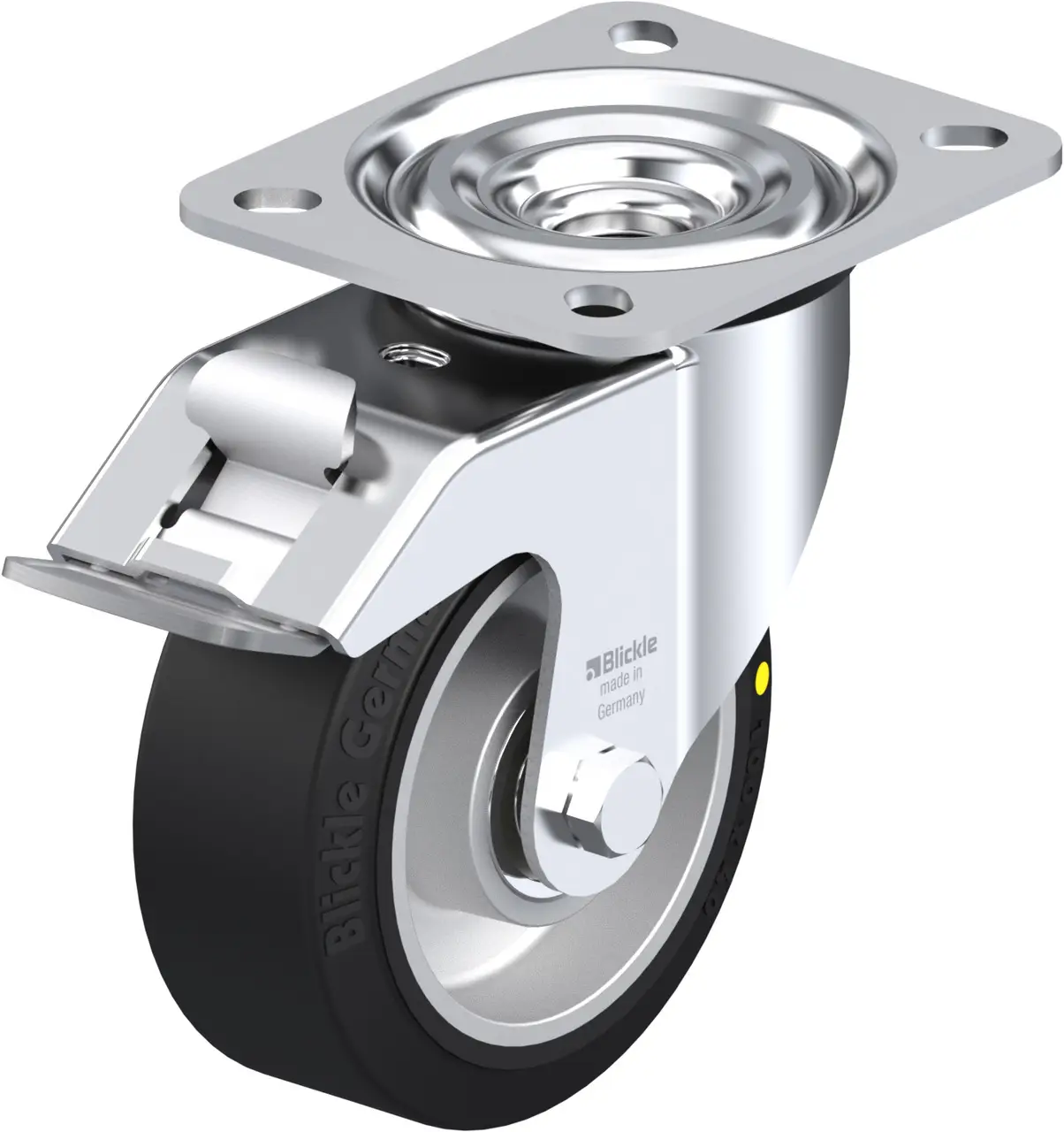 Blickle 610113 L-ALEV 100K-FI-EL Otočné kolečko s brzdou Ø kola: 100 mm nosnost (max.): 200 kg 1 ks