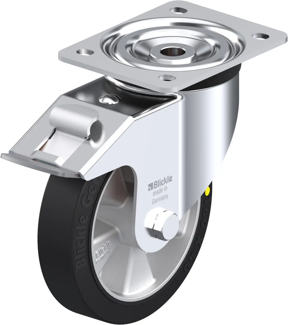 Blickle 451880 L-ALEV 161K-FI-EL Otočné kolečko s brzdou Ø kola: 160 mm nosnost (max.): 300 kg 1 ks Blickle 451880 L-ALEV 161K-FI-EL Otočné kolečko s brzdou Ø kola: 160 mm nosnost (max.): 300 kg 1 ks