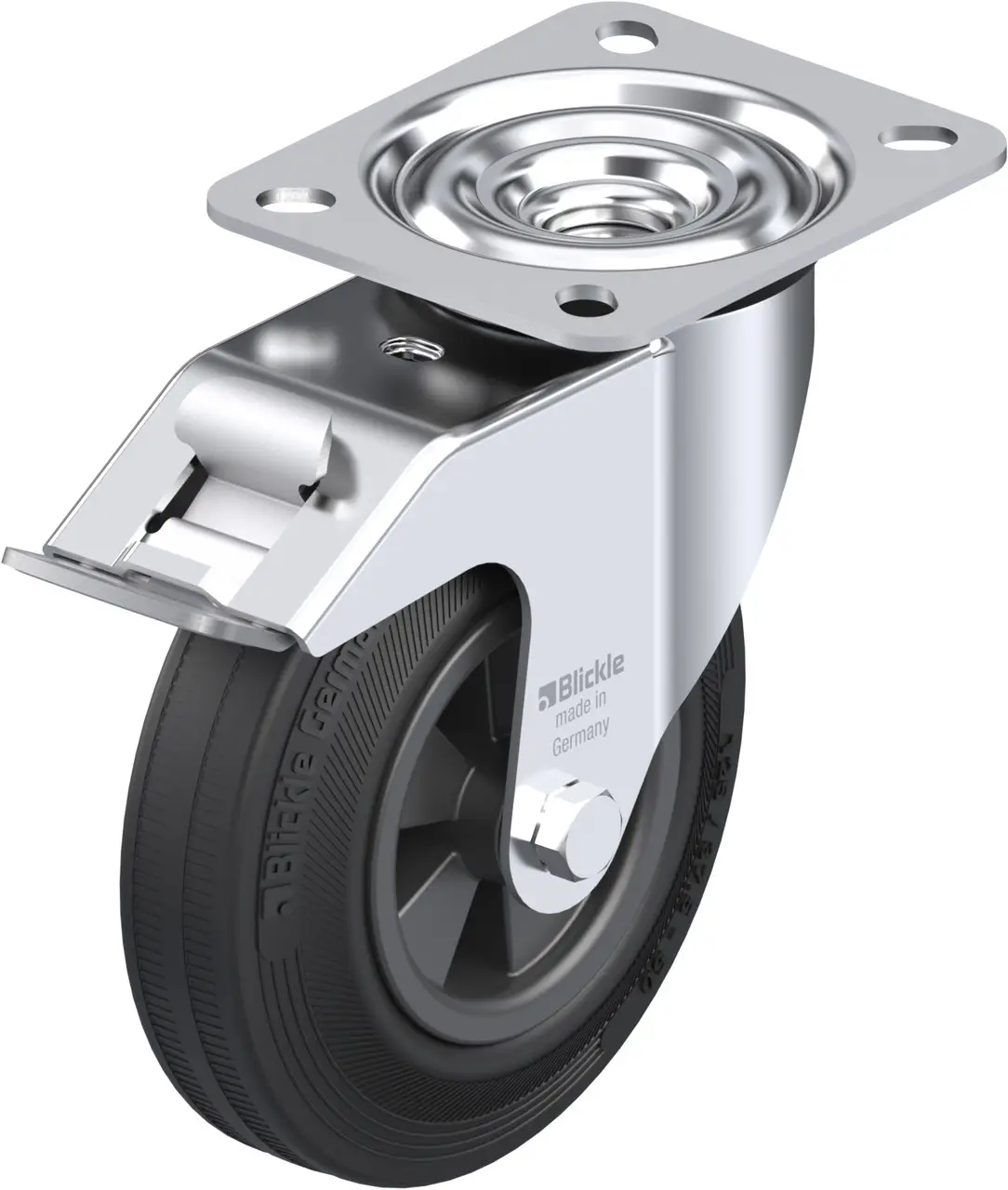 Blickle 287474 LE-VPP 125G-FI Otočné kolečko s brzdou Ø kola: 125 mm nosnost (max.): 100 kg 1 ks Blickle 287474 LE-VPP 125G-FI Otočné kolečko s brzdou Ø kola: 125 mm nosnost (max.): 100 kg 1 ks