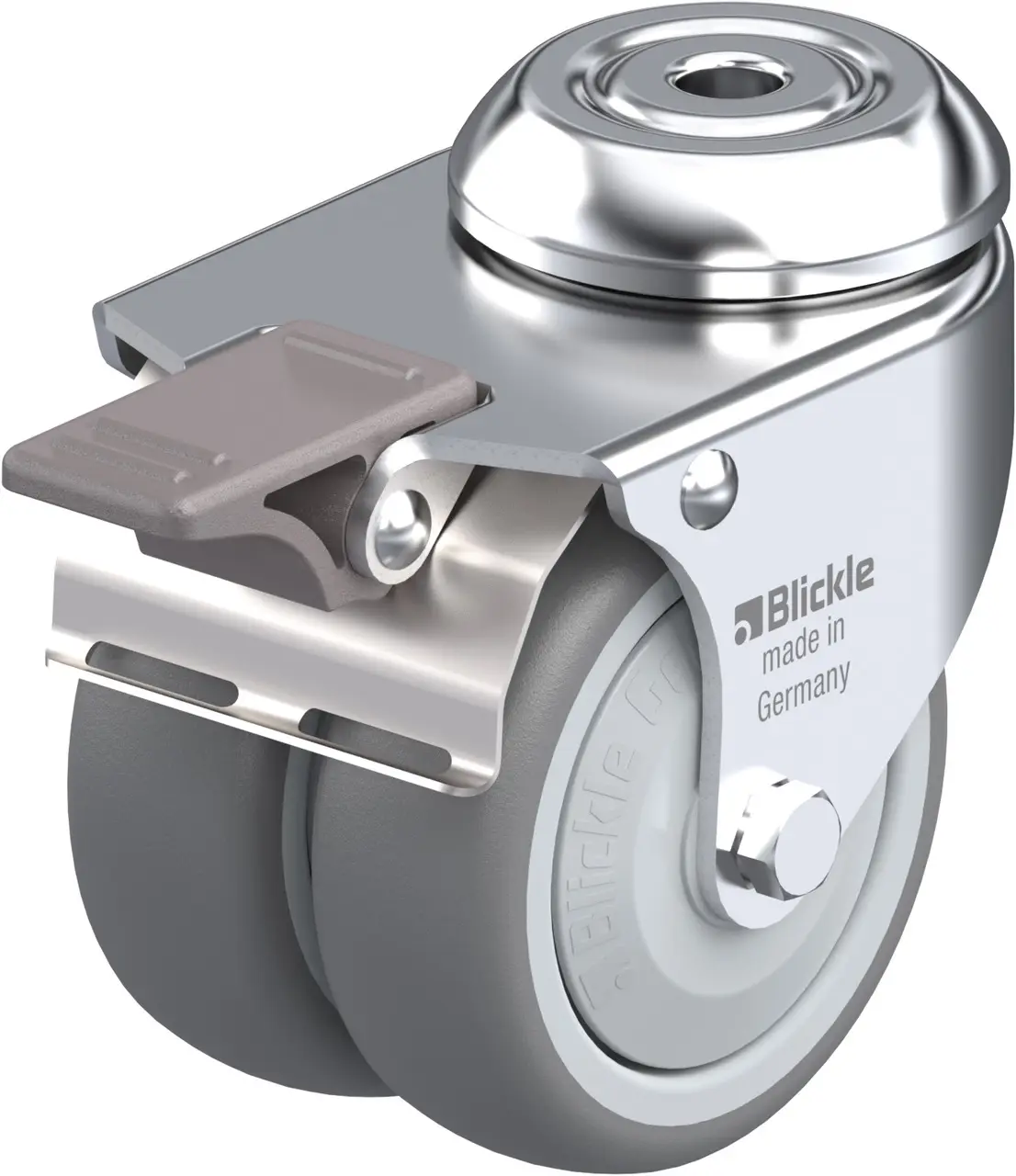 Blickle 574525 LMDA-TPA 75KF-FI Dvojité otočné kolečko ve vidlici Ø kola: 75 mm nosnost (max.): 100 kg 1 ks
