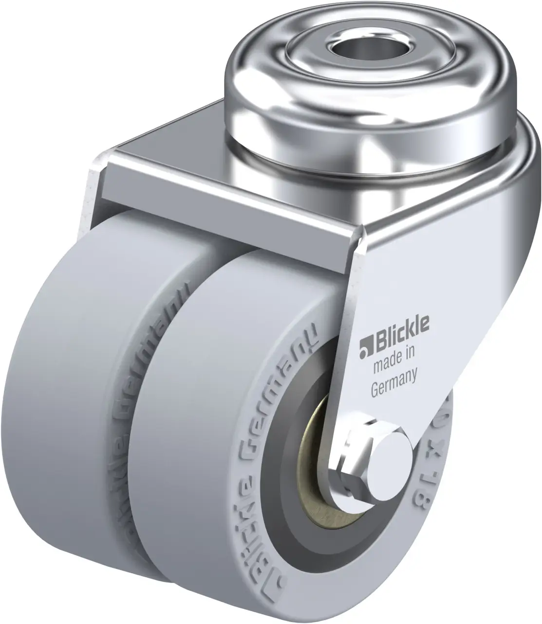 Blickle 105379 LMDA-VPA 50K Dvojité otočné kolečko ve vidlici Ø kola: 50 mm nosnost (max.): 80 kg 1 ks