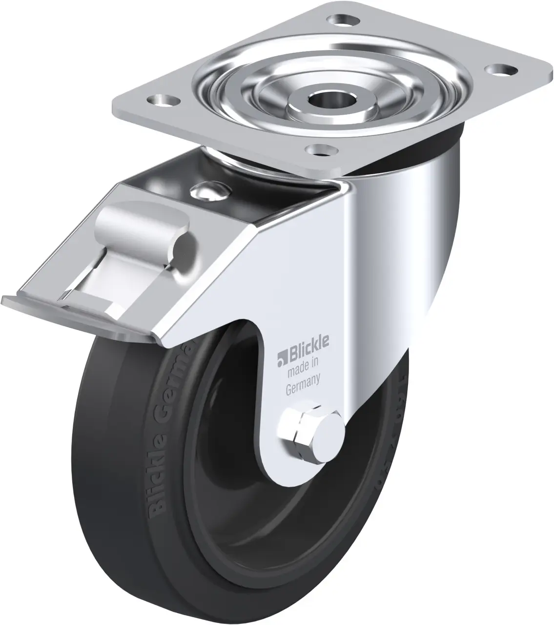 Blickle 61564 L-POEV 160R-FI Otočné kolečko s brzdou Ø kola: 160 mm nosnost (max.): 400 kg 1 ks Blickle 61564 L-POEV 160R-FI Otočné kolečko s brzdou Ø kola: 160 mm nosnost (max.): 400 kg 1 ks