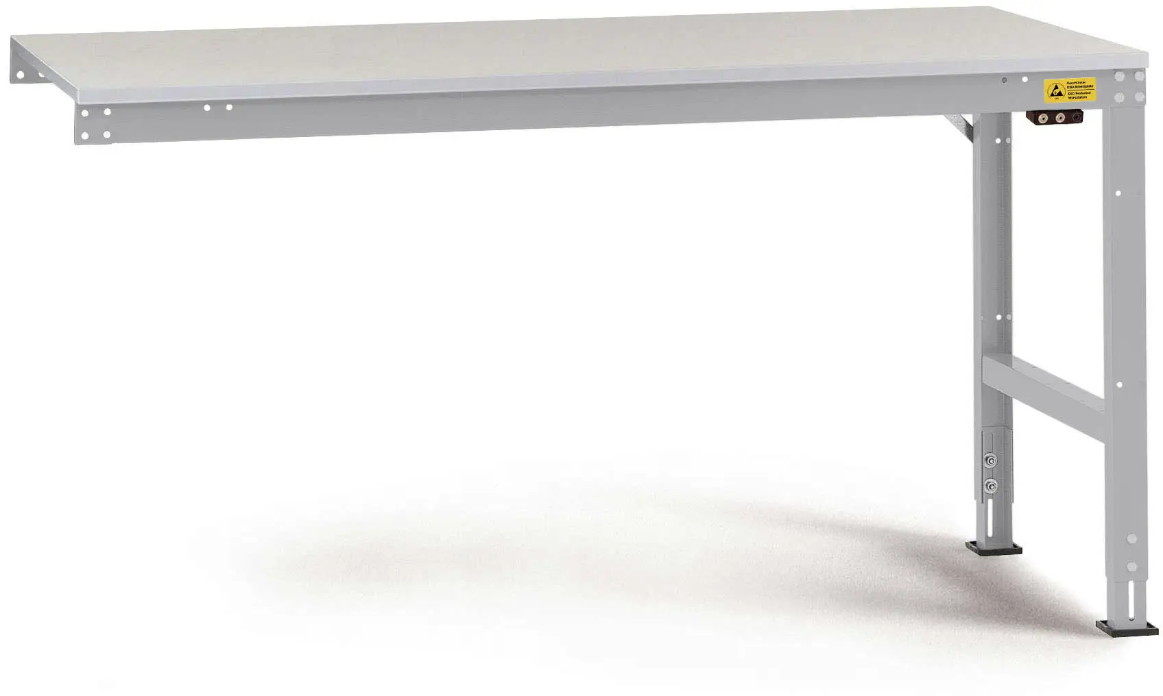 Manuflex LU6123.9006 ESD ESD pracovní stůl Univerzální standardní Přístavný stůl s kaučuk, Šxhxv = 2000 x 1000 x 760-870 mm hliníkově stříbrná Manuflex LU6123.9006 ESD ESD pracovní stůl Univerzální standardní Přístavný stůl s kaučuk, Šxhxv = 2000 x 1000 x 760-870 mm hliníkově stříbrná