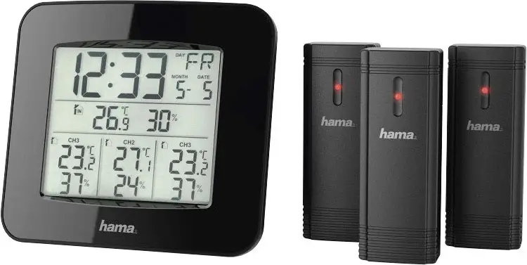 Hama 00186311 digitální bezdrátová meteostanice Počet senzorů (max.) 3 Hama 00186311 digitální bezdrátová meteostanice Počet senzorů (max.) 3