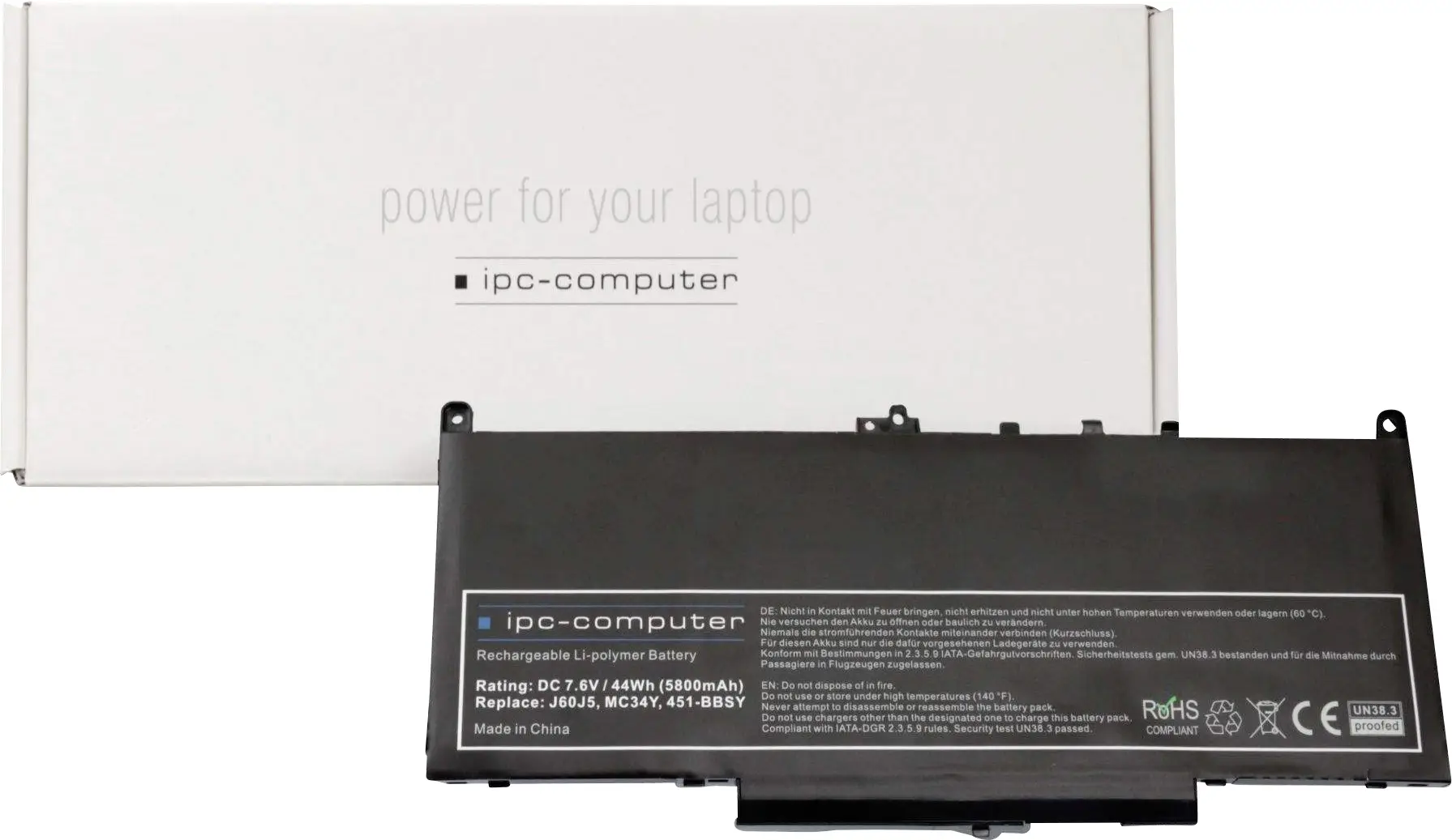 ipc-computer akumulátor do notebooku J60J5 Replace 7.6 V 5800 mAh Dell