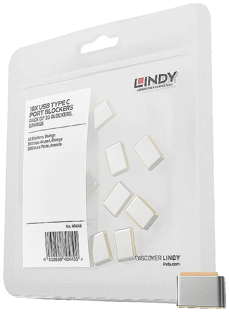 LINDY Zámek k portu USB-C® sada 10 ks oranžová bez klíče 40440