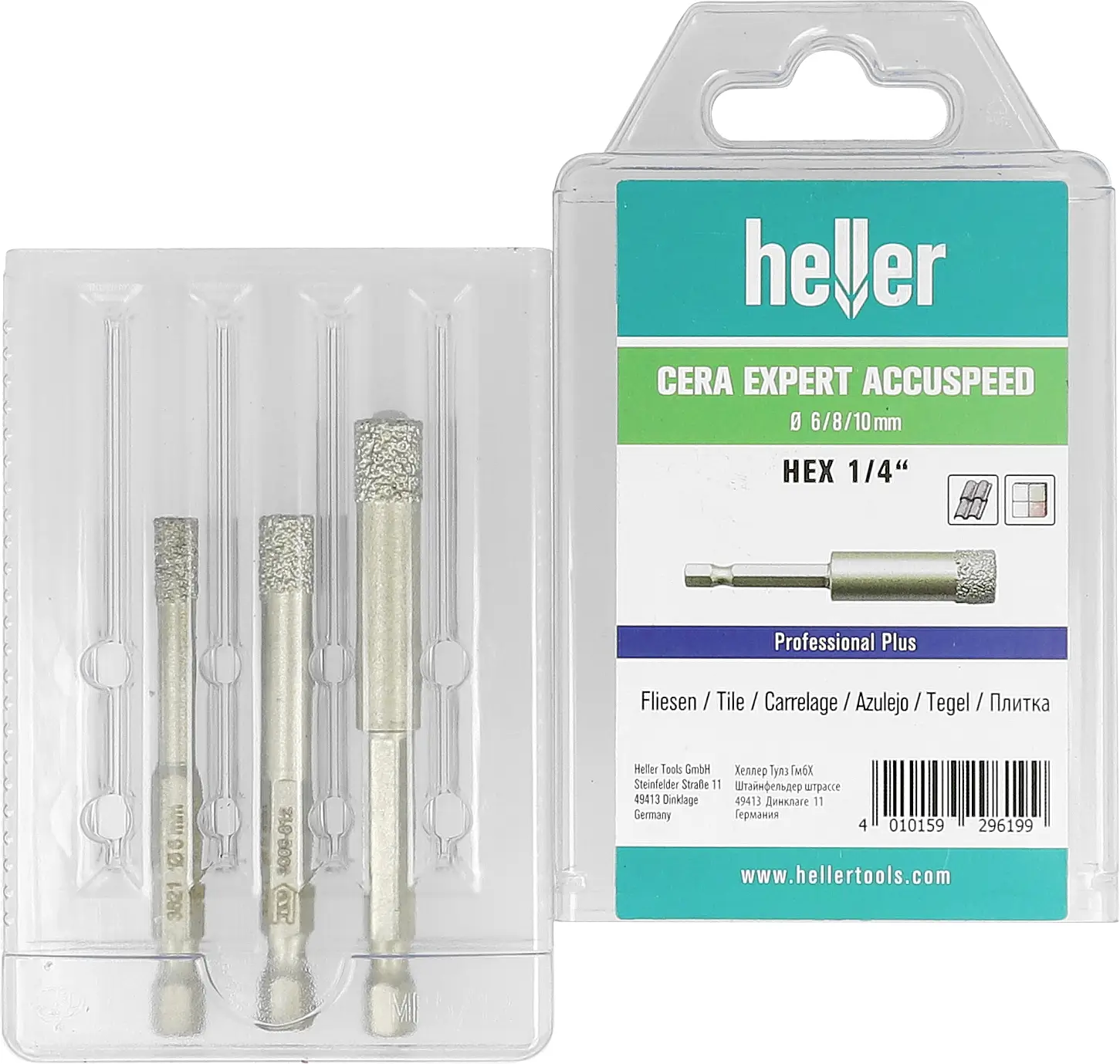 Heller 29619 9 Diamant sada hlavy k vrtáku 3dílná šestihran 3 ks Heller 29619 9 Diamant sada hlavy k vrtáku 3dílná šestihran 3 ks