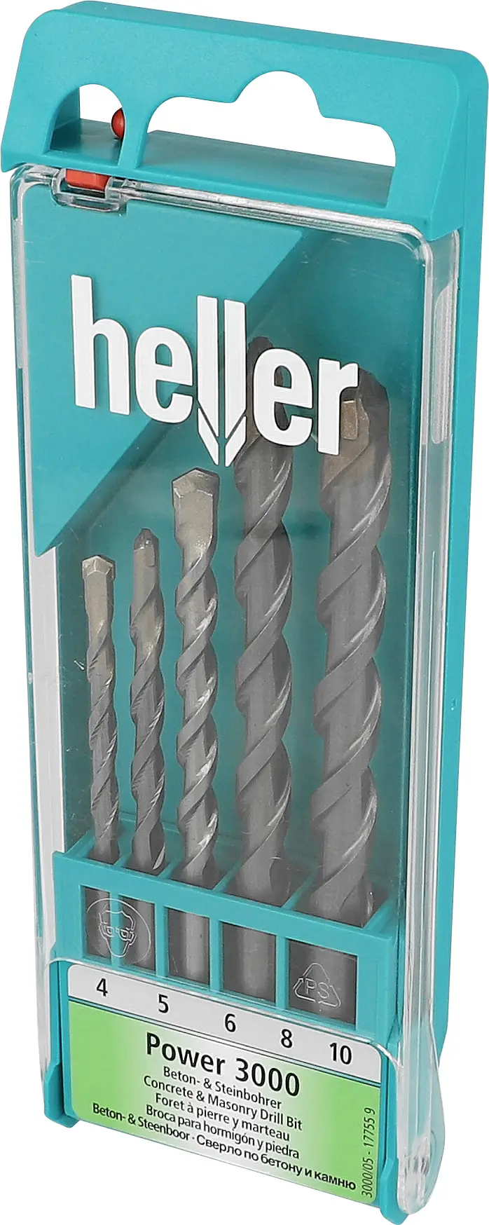 Heller Proconcrete Beton- & Steinbohrer 17755 tvrdý kov sada příklepových vrtáků 4 mm, 5 mm, 6 mm, 8 mm, 10 mm válcová stopka 5 ks