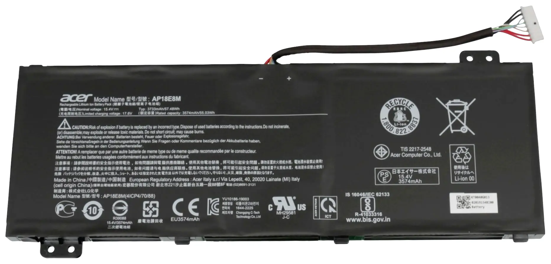 Acer akumulátor do notebooku KT.00407.009 15.4 V 3720 mAh Acer