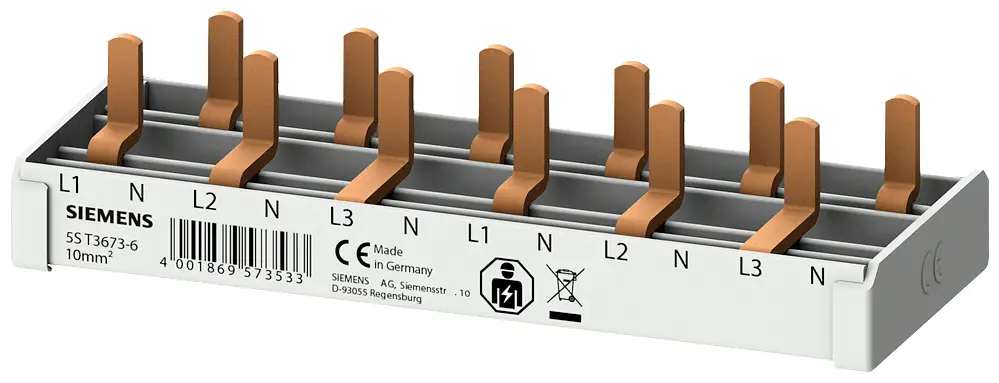 Siemens 5ST36736 Kolíková lišta kompaktní, 10mm2 přípojka 3p/N 6x kompaktní přístroj 1 TE kolíková sběrnicová lišta 1 ks Siemens 5ST36736 Kolíková lišta kompaktní, 10mm2 přípojka 3p/N 6x kompaktní přístroj 1 TE kolíková sběrnicová lišta 1 ks