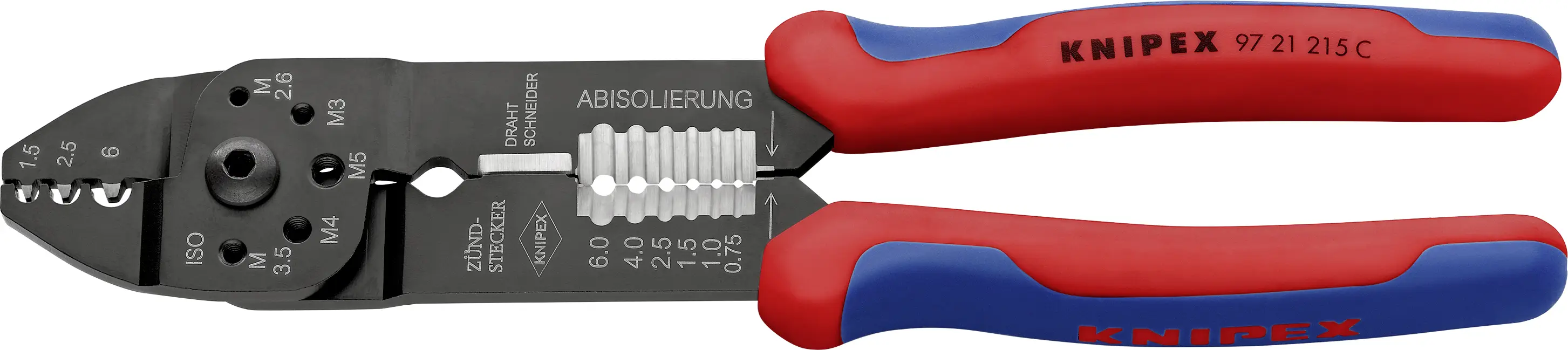 Knipex 97 21 215 C krimpovací kleště neizolované kabelové koncovky , neizolované kabelové spojky , 0.5 do 6 mm², 1 ks