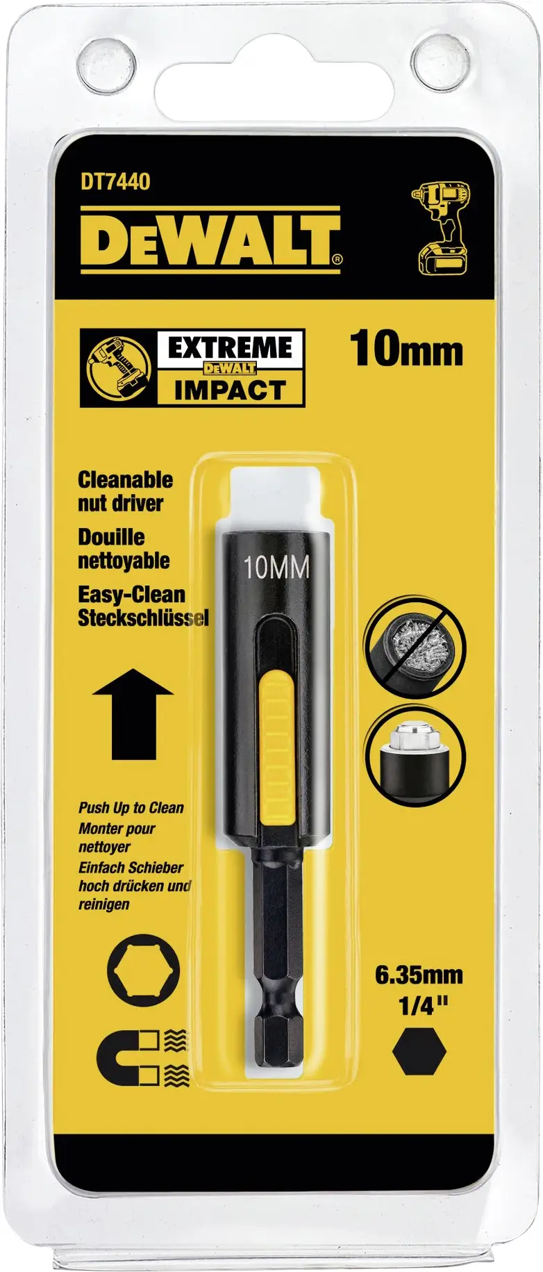 DEWALT DT7440-QZ šestiúhelník nástrčný klíč (ořech) permanentní magnet 10 mm 10 mm 1/4 (6,3 mm) DEWALT DT7440-QZ šestiúhelník nástrčný klíč (ořech) permanentní magnet 10 mm 10 mm 1/4 (6,3 mm)