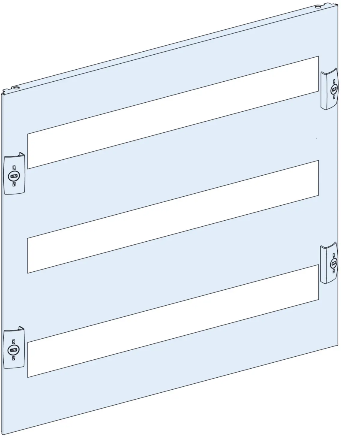 PismaSeT-P, čelní panel, s výřezem 45 mm, 4řadý, šířka=3 mm, výška=8moduly LVS03223 Schneider Electric Množství: 1 ks PismaSeT-P, čelní panel, s výřezem 45 mm, 4řadý, šířka=3 mm, výška=8moduly LVS03223 Schneider Electric Množství: 1 ks