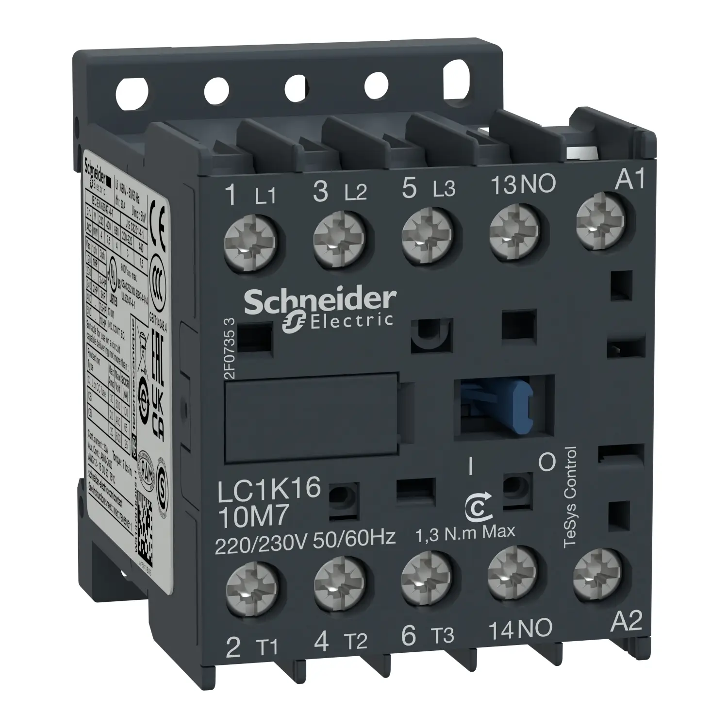 Schneider Electric LC1K1610P7 stykač 3 spínací kontakty 7.5 kW s pomocným kontaktem 1 ks