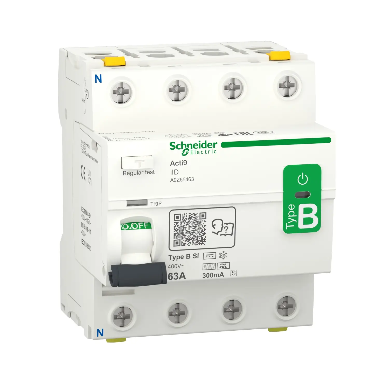 Schneider Electric A9Z65463 A9Z65463 ochranný proudový spínač zbytkový proudový chránič B 63 A 0.3 A Schneider Electric A9Z65463 A9Z65463 ochranný proudový spínač zbytkový proudový chránič B 63 A 0.3 A