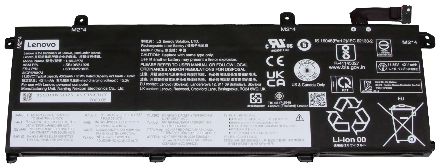 Lenovo akumulátor do notebooku 5B10W13906 11.55 V 4370 mAh Lenovo