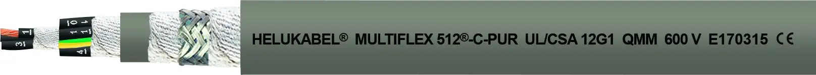 HELU 21669-1000 kabel pro energetické řetězy M-FLEX 512-C-PUR UL 5 G 1.5 mm² šedá 1000 m