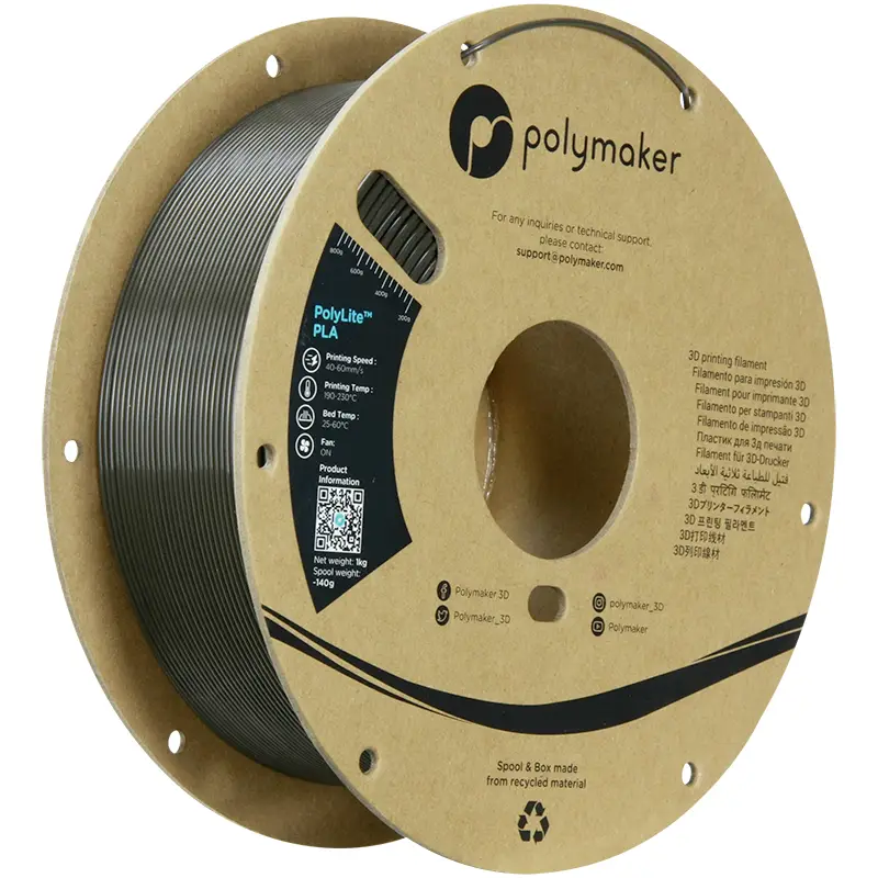 Polymaker PA02095 PA02095 vlákno pro 3D tiskárny PLA plast Vysoká tuhost, Vysoká pevnost v tahu 1.75 mm 1000 g Tmavě šedá PolyLite™ 1 ks Polymaker PA02095 PA02095 vlákno pro 3D tiskárny PLA plast Vysoká tuhost, Vysoká pevnost v tahu 1.75 mm 1000 g Tmavě šedá PolyLite™ 1 ks