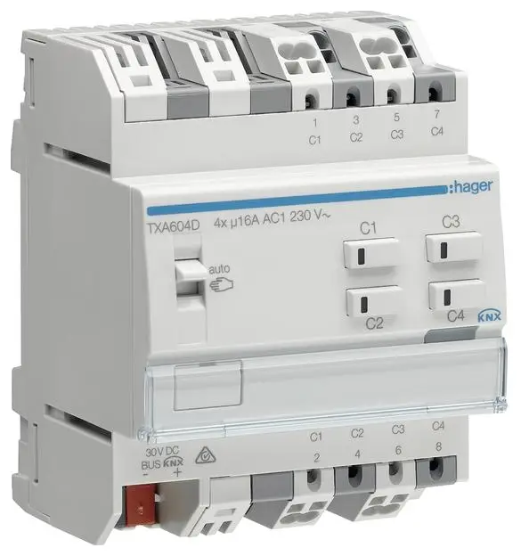 Hager KNX TXA604D ovládání žaluzií TXA604D Hager KNX TXA604D ovládání žaluzií TXA604D