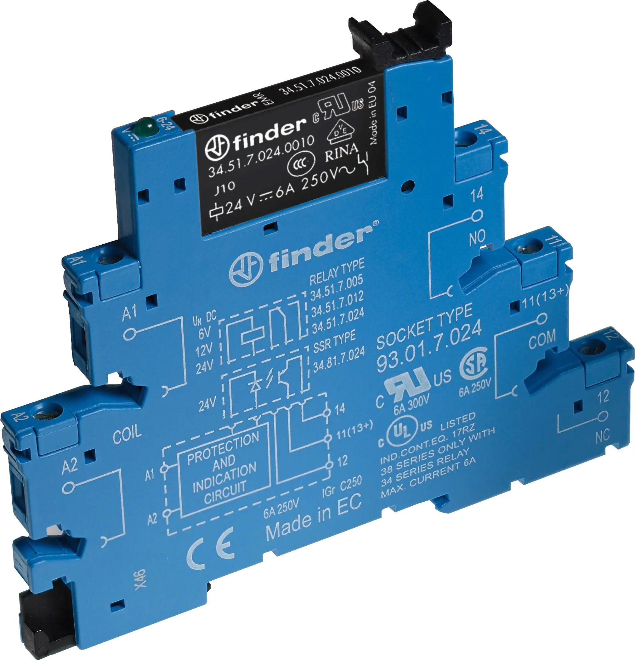 Finder 38.51.0.012.0060 reléový modul, 12 V/DC, 12 V/AC, 6 A, 1 přepínací kontakt, Tray, 1 ks Finder 38.51.0.012.0060 reléový modul, 12 V/DC, 12 V/AC, 6 A, 1 přepínací kontakt, Tray, 1 ks