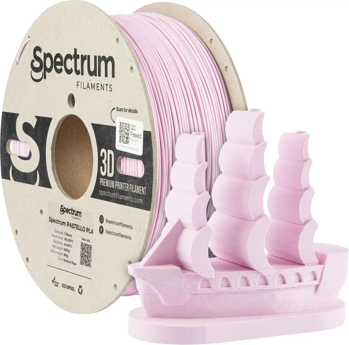 Spectrum Filaments 80706 Pastello PLA vlákno pro 3D tiskárny PLA plast Matná 1.75 mm 1000 g Růžový bonbon, růžová, pastelová 1 ks Spectrum Filaments 80706 Pastello PLA vlákno pro 3D tiskárny PLA plast Matná 1.75 mm 1000 g Růžový bonbon, růžová, pastelová 1 ks