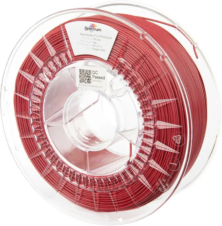 Spectrum Filaments 80003 PLA Premium vlákno pro 3D tiskárny PLA plast Bez zápachu 1.75 mm 1000 g Dračí červená, červená 1 ks Spectrum Filaments 80003 PLA Premium vlákno pro 3D tiskárny PLA plast Bez zápachu 1.75 mm 1000 g Dračí červená, červená 1 ks