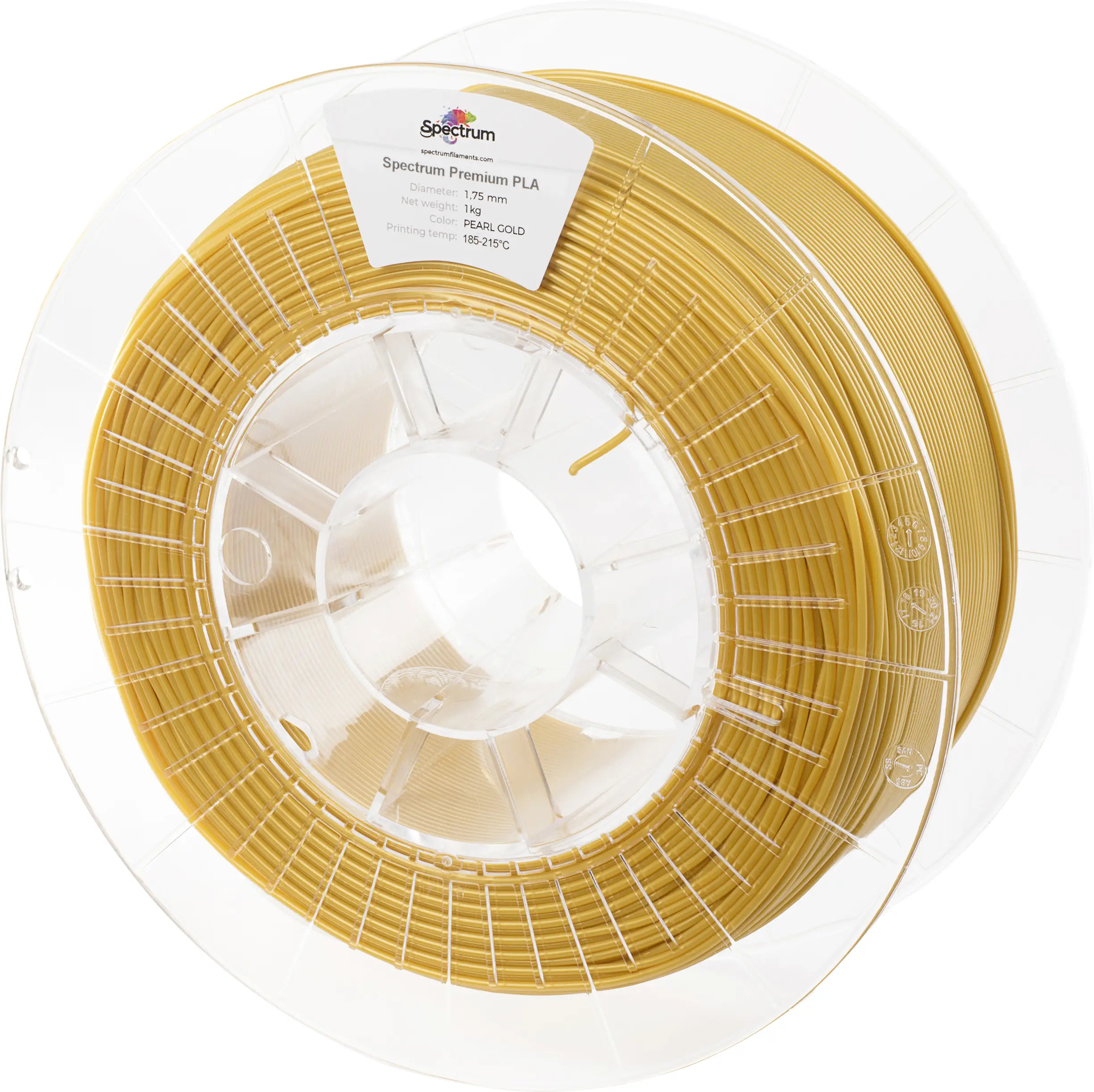 Spectrum Filaments 80044 PLA Premium vlákno pro 3D tiskárny PLA plast Vysoká pevnost v tahu 1.75 mm 1000 g Perlově zlatá, zlatá 1 ks