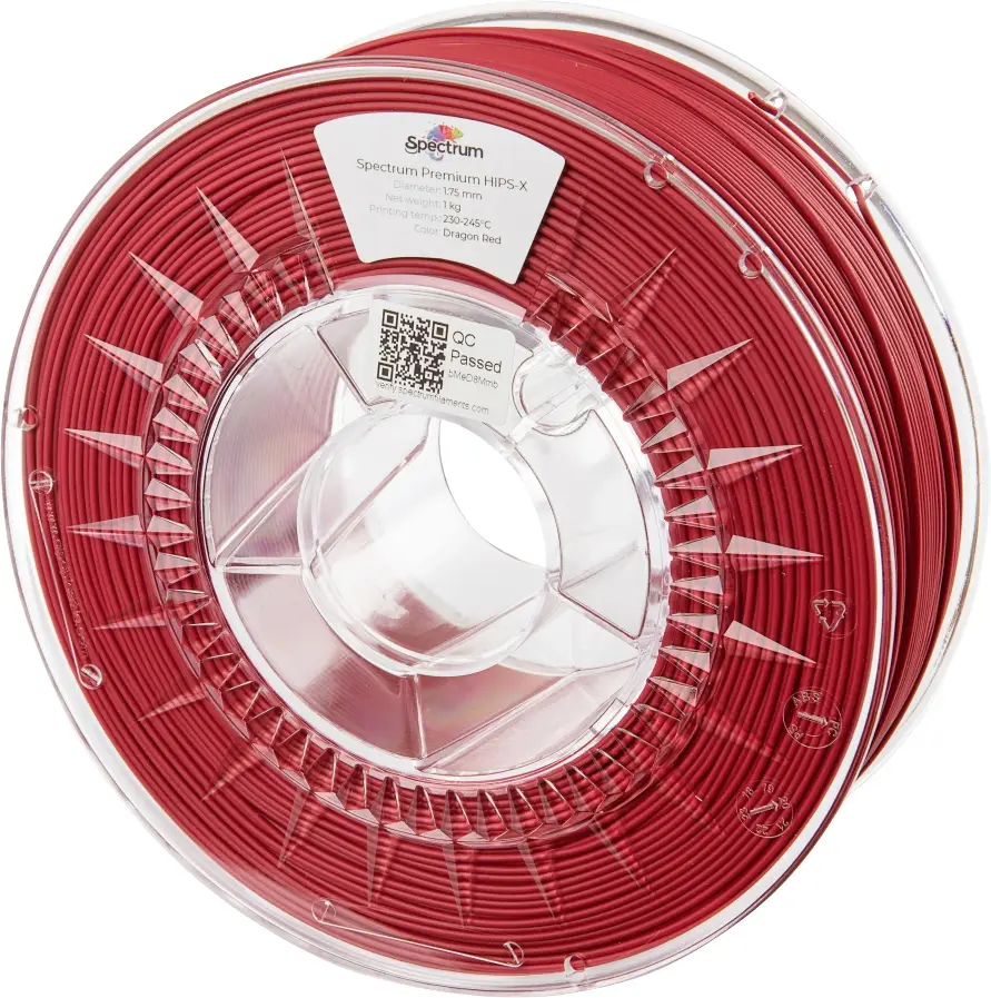 Spectrum Filaments 80077 HIPS-X DRAGON RED vlákno pro 3D tiskárny HIPS, Podpůrný materiál Nárazuvzdorný, Snadno brousitelné, Matná 1.75 mm 1000 g červená