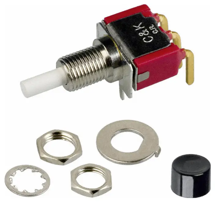 C & K Switches Push button 8060 Series, 8168SHABE2 tlačítko, 6.35 mm, 20 V/DC, 1 ks C & K Switches Push button 8060 Series, 8168SHABE2 tlačítko, 6.35 mm, 20 V/DC, 1 ks