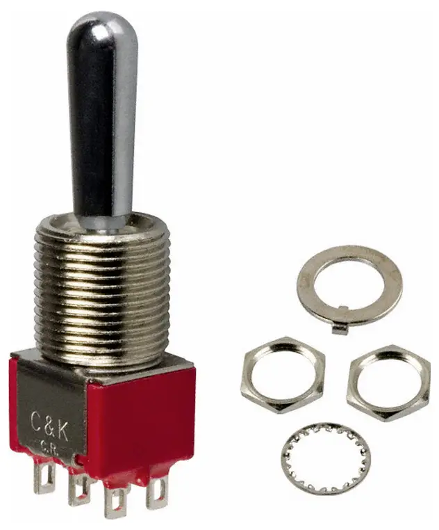 C & K Switches 7203TZQE Toggle Switch 7000 Series 120 V/AC, 28 V/DC 5 A 2x zap/vyp/zap 1 ks Bulk C & K Switches 7203TZQE Toggle Switch 7000 Series 120 V/AC, 28 V/DC 5 A 2x zap/vyp/zap 1 ks Bulk