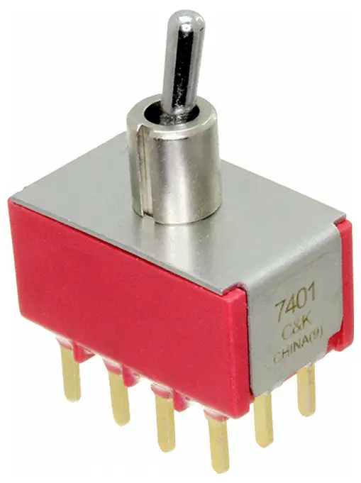C & K Switches 7401K12ZGE Toggle Switch 7000 Series 120 V/AC, 28 V/DC 5 A 4x zap/zap 1 ks Bulk C & K Switches 7401K12ZGE Toggle Switch 7000 Series 120 V/AC, 28 V/DC 5 A 4x zap/zap 1 ks Bulk