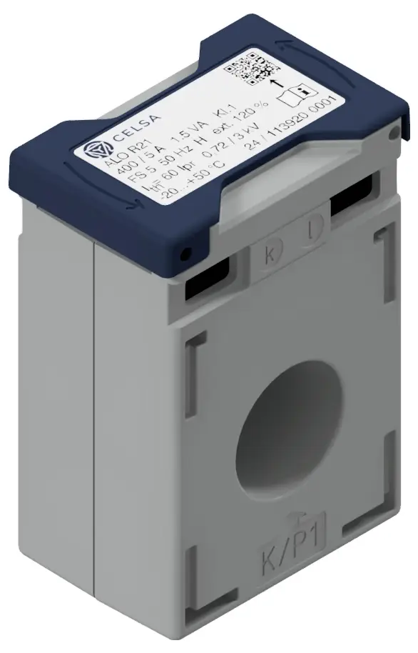 Celsa ALO R21 50/1A 1.25VA Kl. 1 70142-0057-0125 okenní proudový transformátor Primární proud 50 A Sekundární proud 1 A Ø průchodky vodiče:20 mm 1 ks
