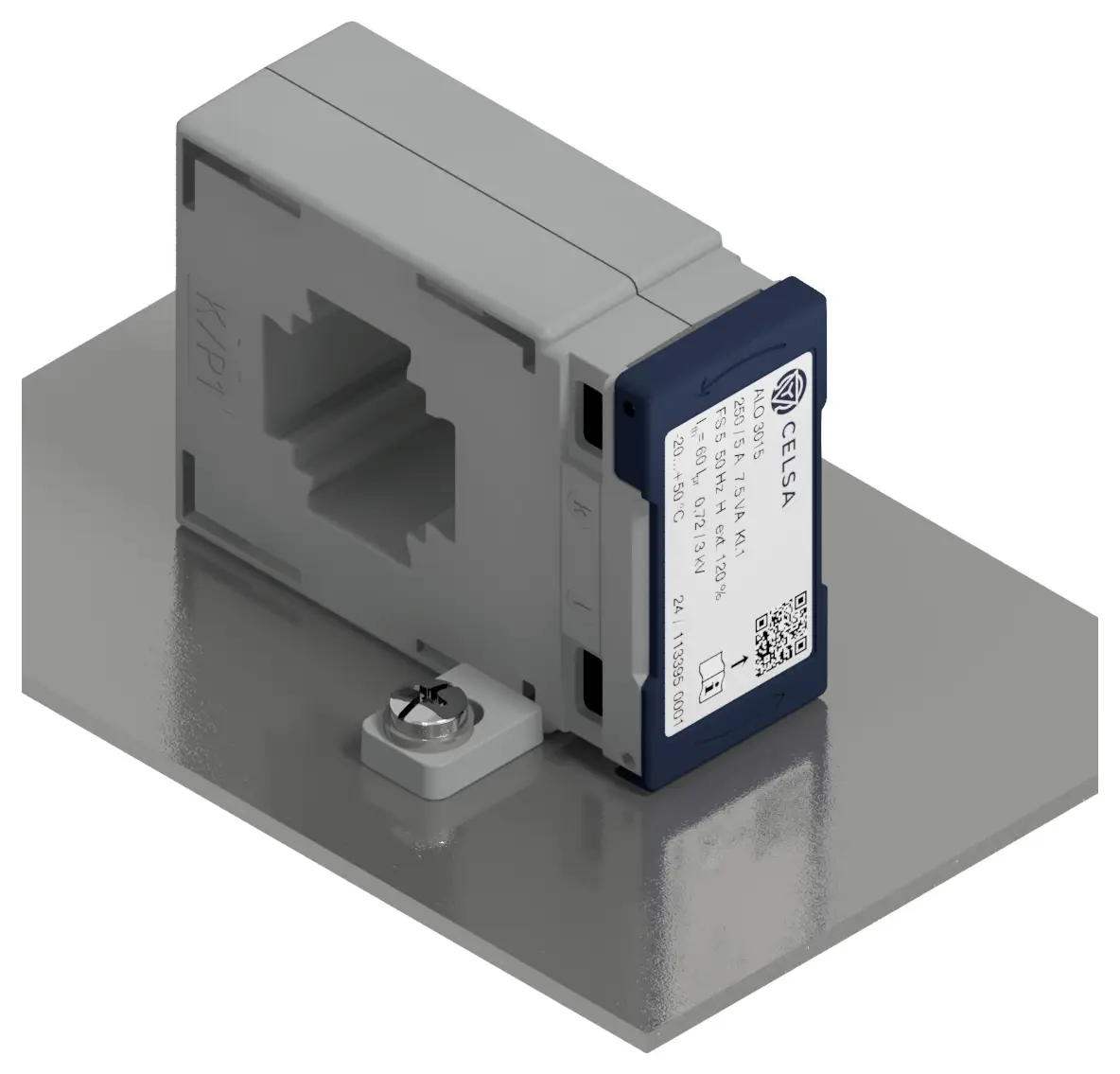 Celsa ALO 3015 100/5A 2.5VA Kl. 1 70142-0160-0250 okenní proudový transformátor Primární proud 100 A Sekundární proud 5 A Průchodka pro vodič (výška x