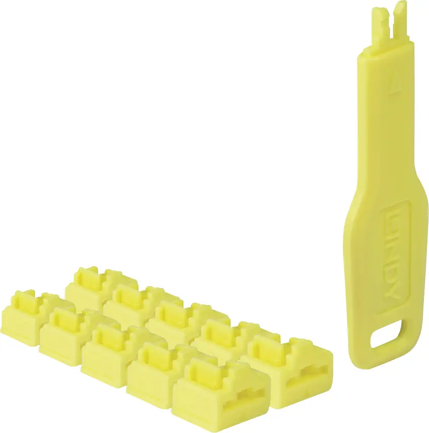 LINDY 47900 Portové zámky RJ-45 + klíč žlutá LINDY 47900 Portové zámky RJ-45 + klíč žlutá