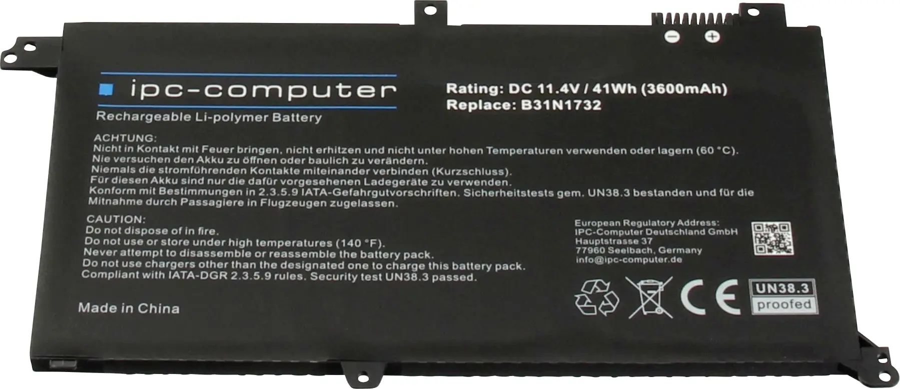 ipc-computer akumulátor do notebooku B31N1732 REPLACE 11.4 V 3600 mAh Asus