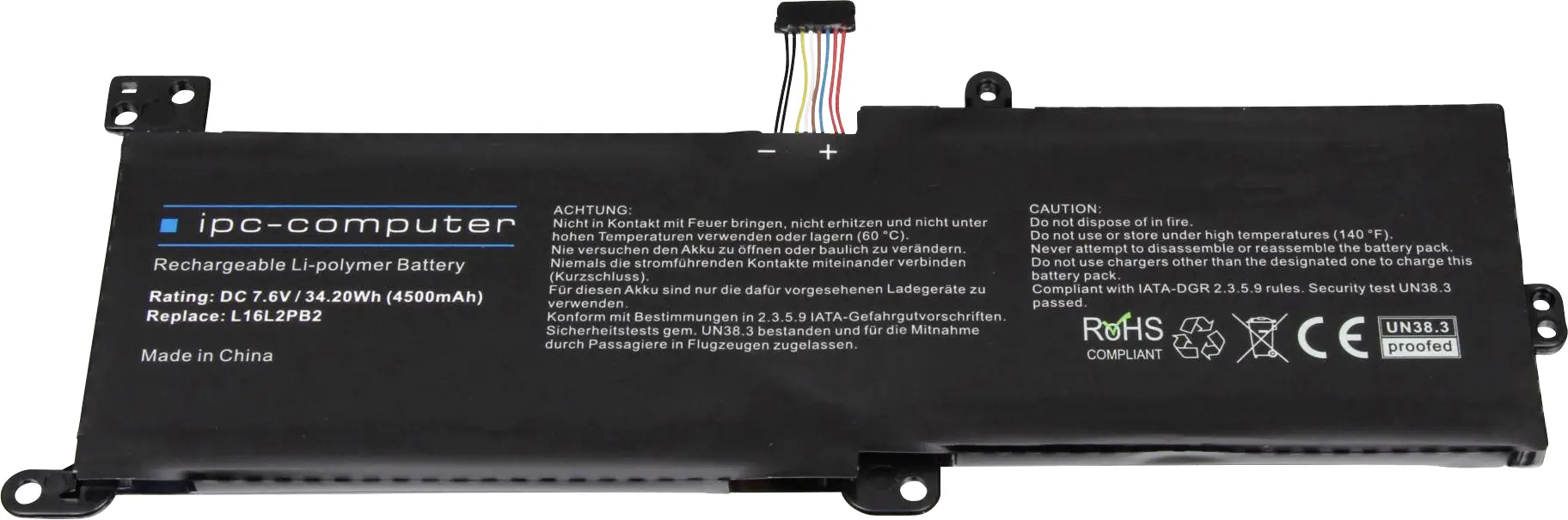 ipc-computer akumulátor do notebooku L16L2PB2 REPLACE 7.6 V 4500 mAh Lenovo