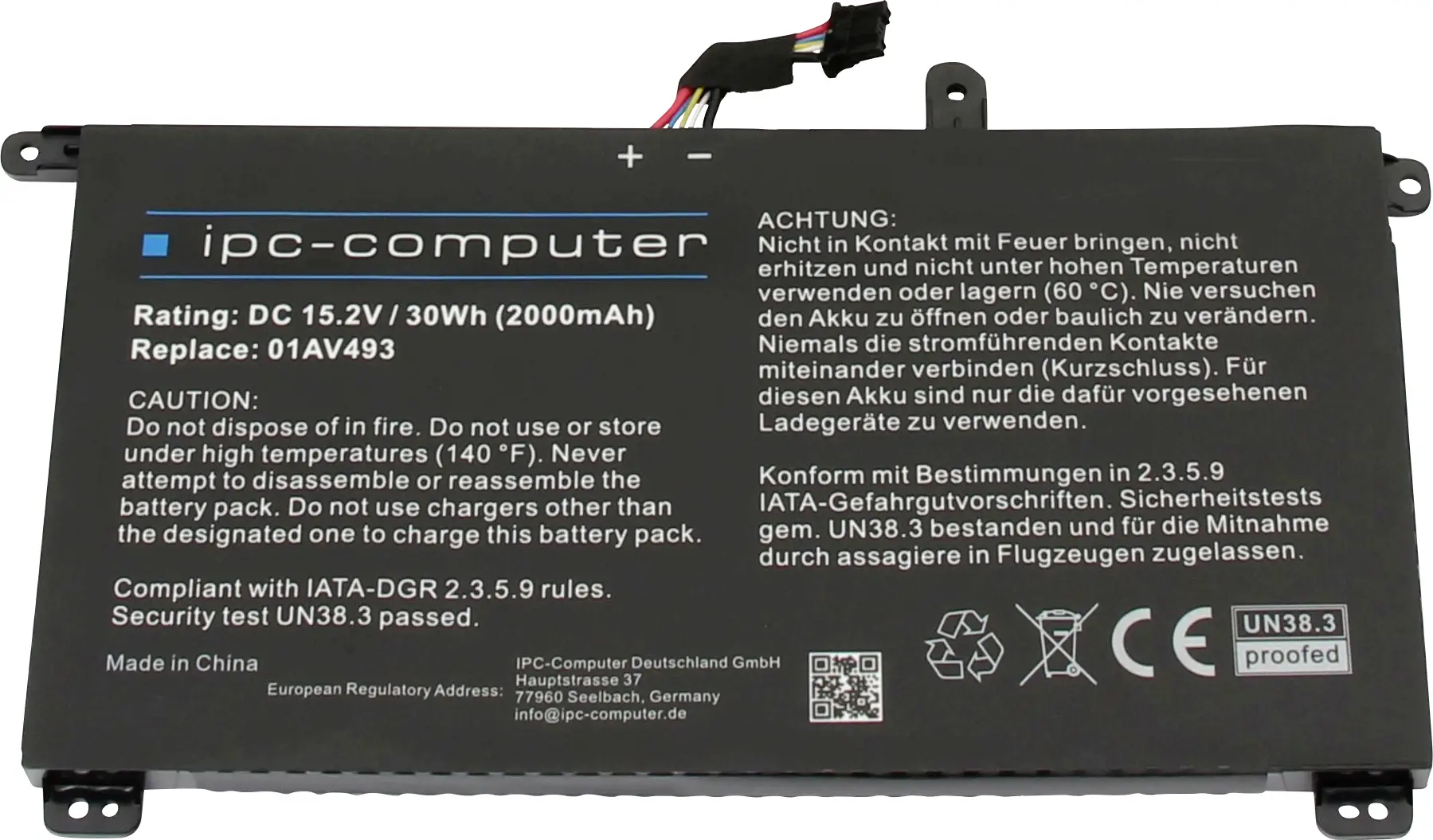 ipc-computer akumulátor do notebooku 01AV493 REPLACE 15.2 V 2000 mAh Lenovo