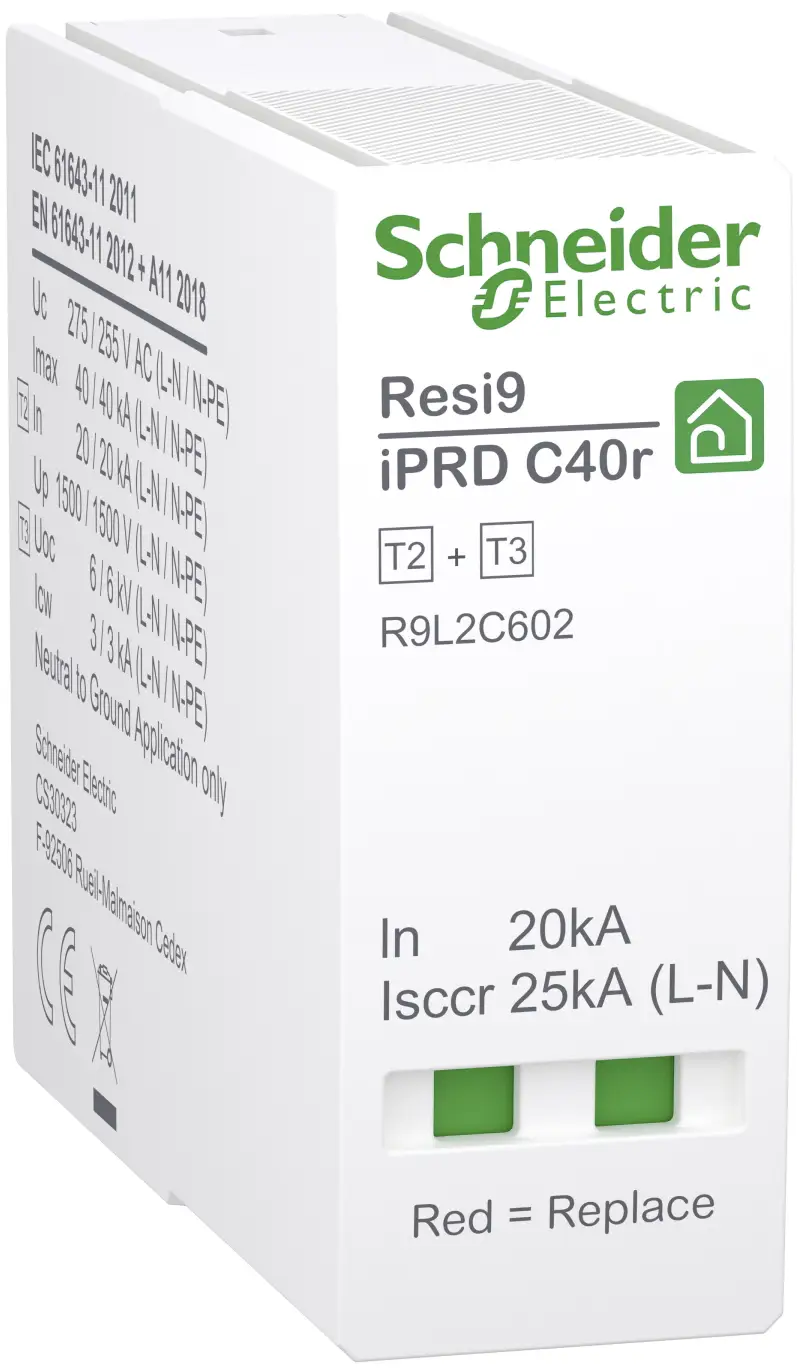 Schneider Electric R9L2C602 R9L2C602 náhradní modul přepětí 40 kA Piece 1 ks Schneider Electric R9L2C602 R9L2C602 náhradní modul přepětí 40 kA Piece 1 ks