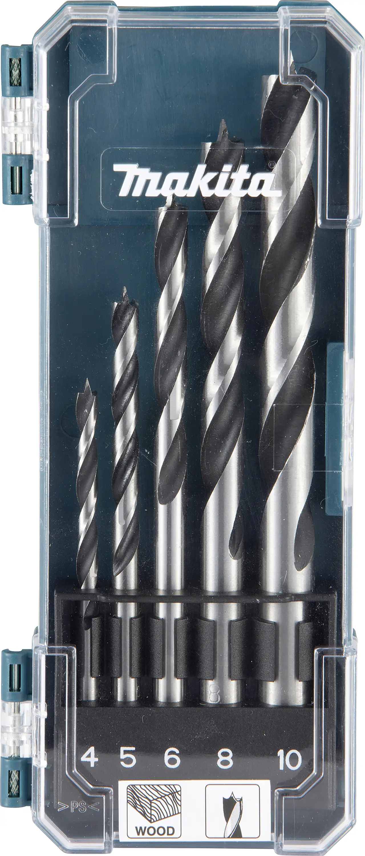 Makita D-72861 sada spirálových vrtáků do dřeva 4 mm, 5 mm, 6 mm, 8 mm, 10 mm 1 ks Makita D-72861 sada spirálových vrtáků do dřeva 4 mm, 5 mm, 6 mm, 8 mm, 10 mm 1 ks