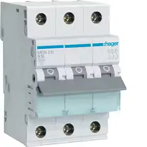 Hager MBN316 Leitungsschutzschalter elektrický jistič 3pólový 16 A