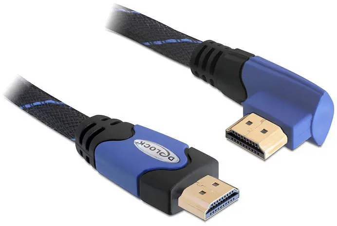 Delock HDMI kabel Zástrčka HDMI-A 1 m černá, modrá 82955 kulatý, 4K UHD, pozlacené kontakty, kroucený HDMI kabel Delock HDMI kabel Zástrčka HDMI-A 1 m černá, modrá 82955 kulatý, 4K UHD, pozlacené kontakty, kroucený HDMI kabel