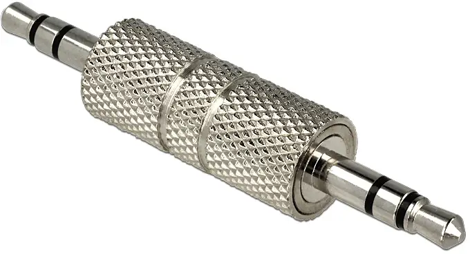 Delock 65629 65629 jack audio adaptér [1x jack zástrčka 3,5 mm - 1x jack zásuvka 3,5 mm] stříbrná