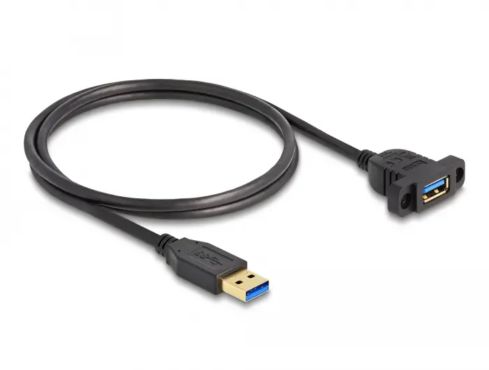 Delock USB kabel USB 3.2 Gen1 USB-A zástrčka, USB-A zástrčka 1.00 m černá kulatý 87855 Delock USB kabel USB 3.2 Gen1 USB-A zástrčka, USB-A zástrčka 1.00 m černá kulatý 87855