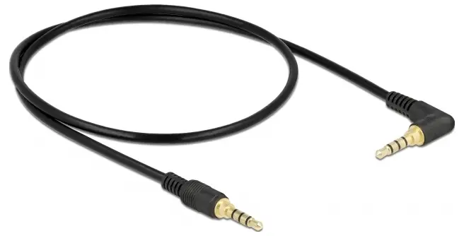 Delock 85607 jack audio propojovací kabel [1x jack zástrčka 3,5 mm - 1x jack zástrčka 3,5 mm] 0.50 m černá pozlacené kontakty