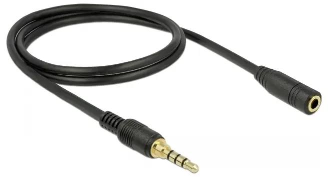 Delock 85629 Spojka audio prodlužovací kabel [1x jack zástrčka 3,5 mm - 1x jack zásuvka 3,5 mm] 1 m černá