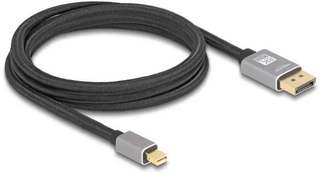 Delock DisplayPort / Mini-DisplayPort kabel Mini DisplayPort konektory, Konektor DisplayPort 2 m šedá 81092 8K UHD, pozlacené kontakty, třížilový stíněný Kabel Delock DisplayPort / Mini-DisplayPort kabel Mini DisplayPort konektory, Konektor DisplayPort 2 m šedá 81092 8K UHD, pozlacené kontakty, třížilový stíněný Kabel